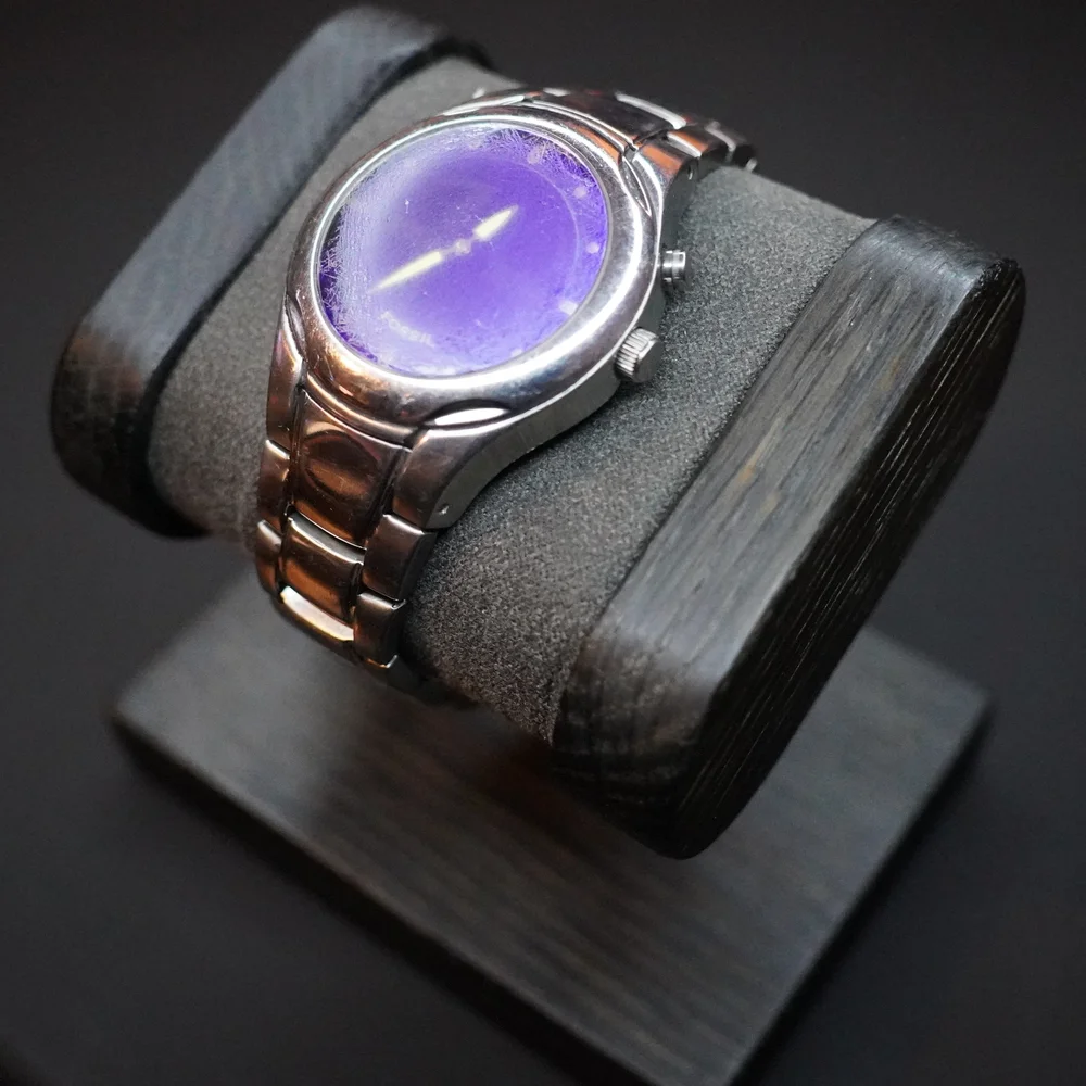 Rare Vintage FOSSIL Big Tic JR8096 Blue Quartz Animated Mens Watch